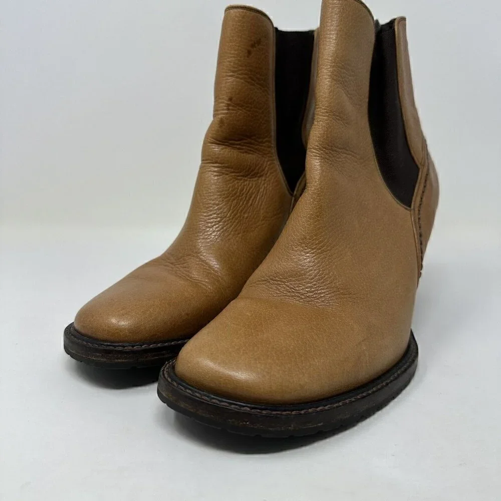 Cole Haan Country Square Toe Brown Ankle Boots Vibram‎ Size 8.5